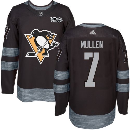 Adidas Penguins #7 Joe Mullen Black 1917-100th Anniversary Stitched NHL Jersey - Click Image to Close
